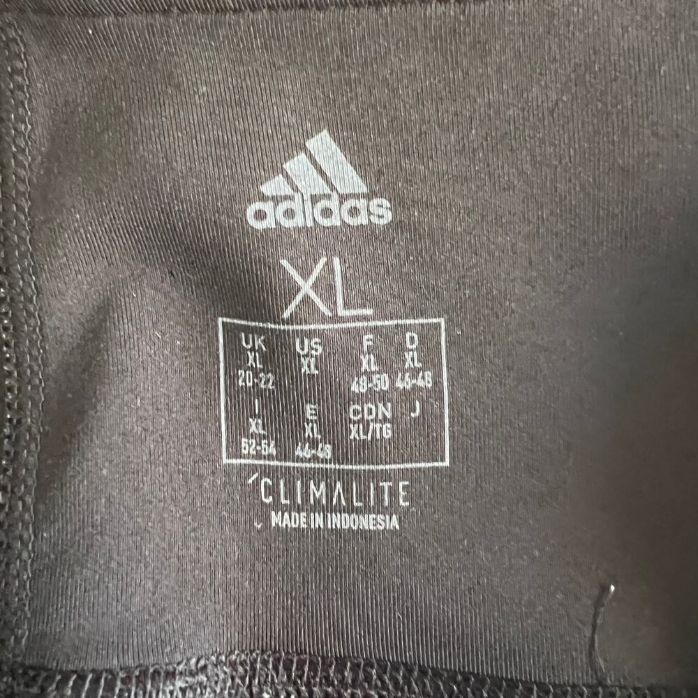 Adidas Climalite Leggings Womens XL Black White Three Stripe Athletic - Picture 5 of 9